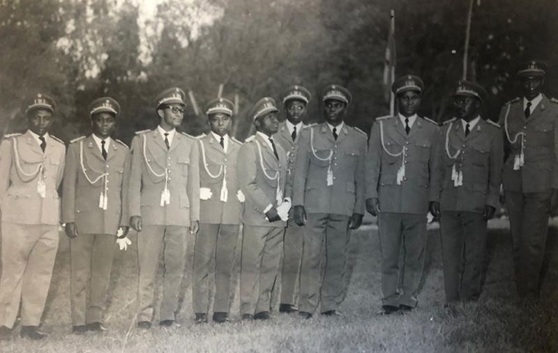 The Camarades du 5 juillet. Lt. Colonel Alexis Kanyarengwe is fourth from left.