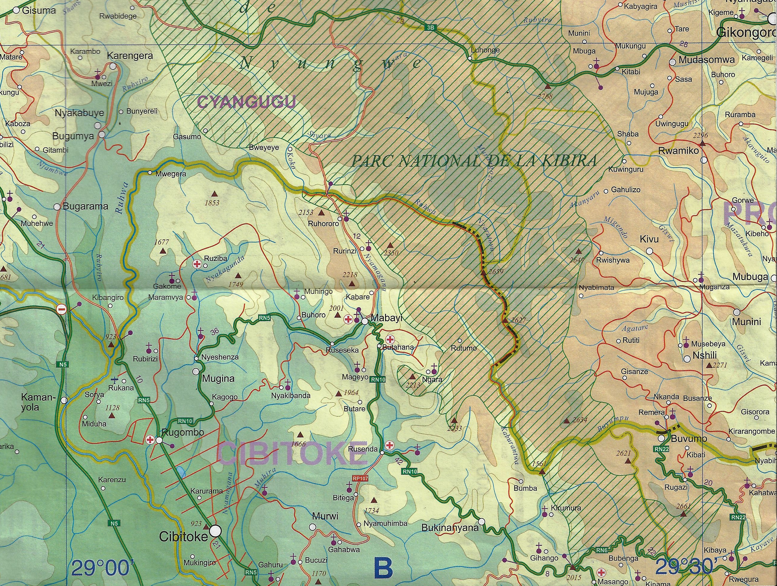 Rwanda Map Scale : 1/300,000 B4