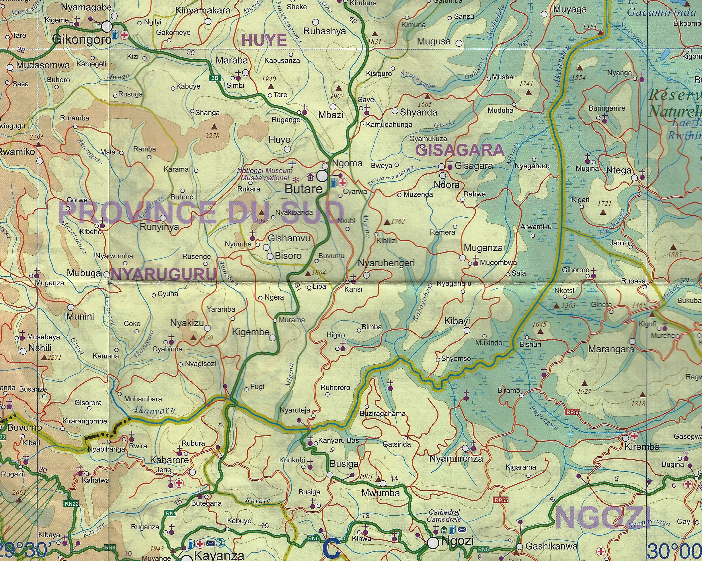Carte du Rwanda échelle 1/300.000 C4